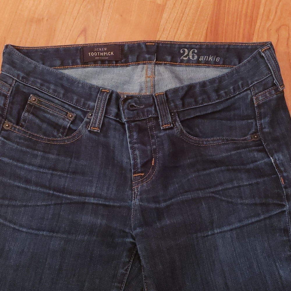 J. Crew “Toothpick” Dark Low Rise Skinny Jeans